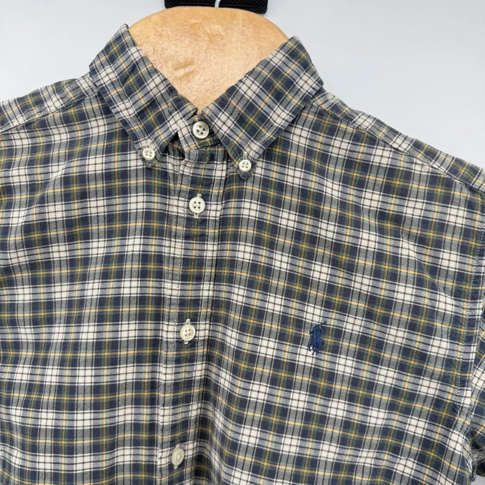 Ralph Lauren Kids Plaid Button Down Shirt Long Sleeve Cotton‎ Size Large 14/16